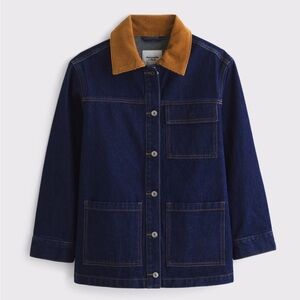 Abercrombie and fitch denim utility shirt jacket coat dark rinse NWT XS rare
